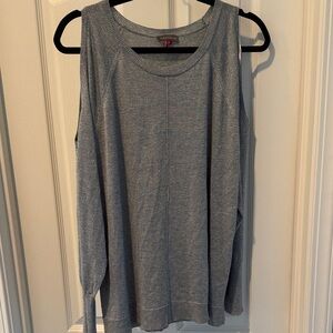 NWT Stylish Silver Cold Shoulder Women's Sweater
